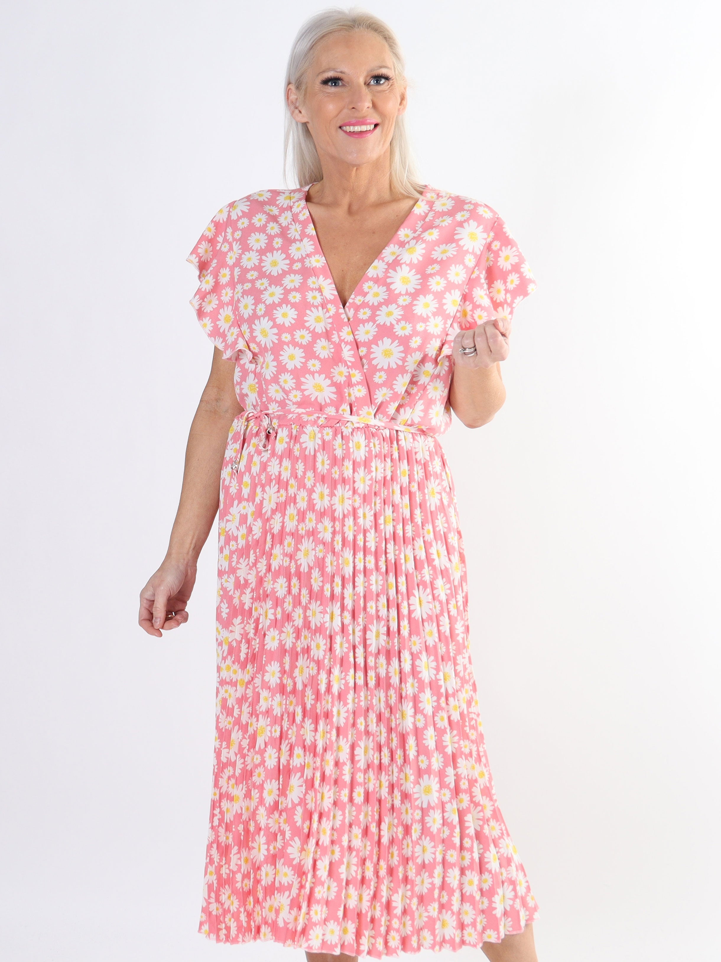 Callidora Flower - Klänning i plusstorlek med veck och volanger